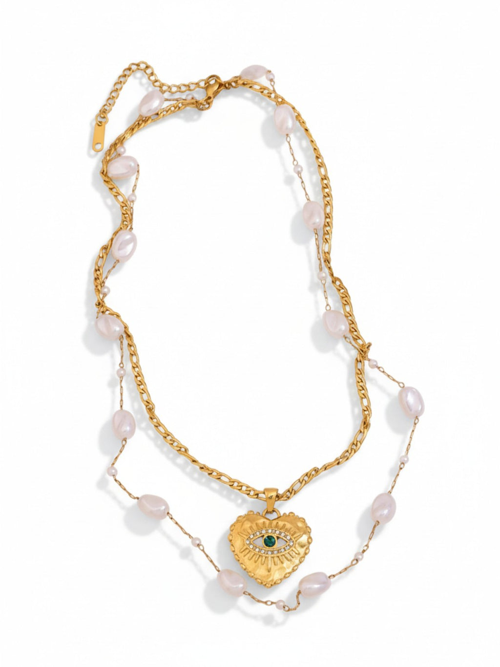 Double Layer Pearl Chain Necklace