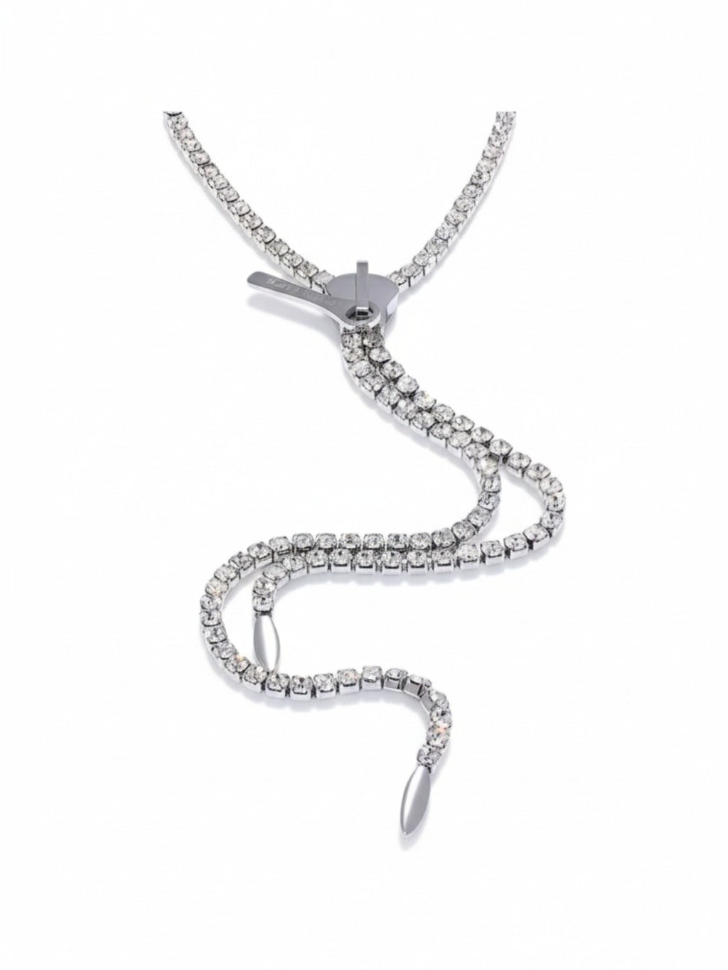 Cubic Zirconia Zip Chain Necklace
