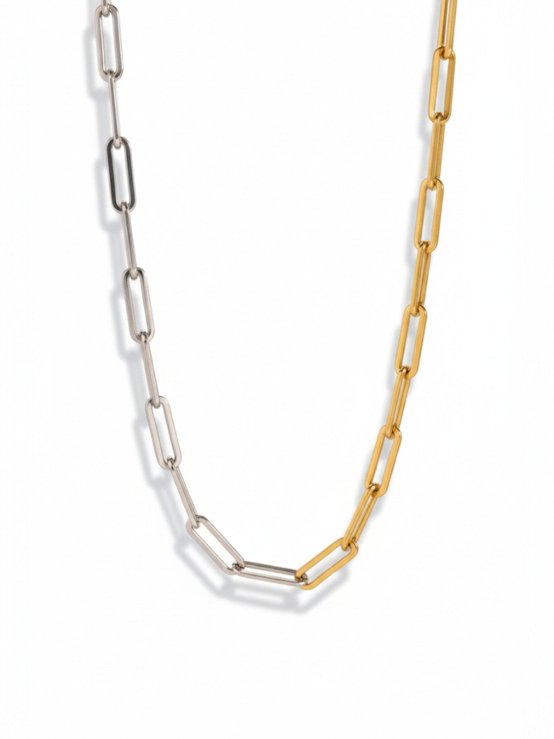 Double Paperclip And Rope Chain Dual Tone Paperclip Chain – CAO JEWELLERY
