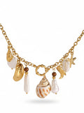 18K PVD Gold Plating Stainless Steel Coral Starfish Ocean Necklace