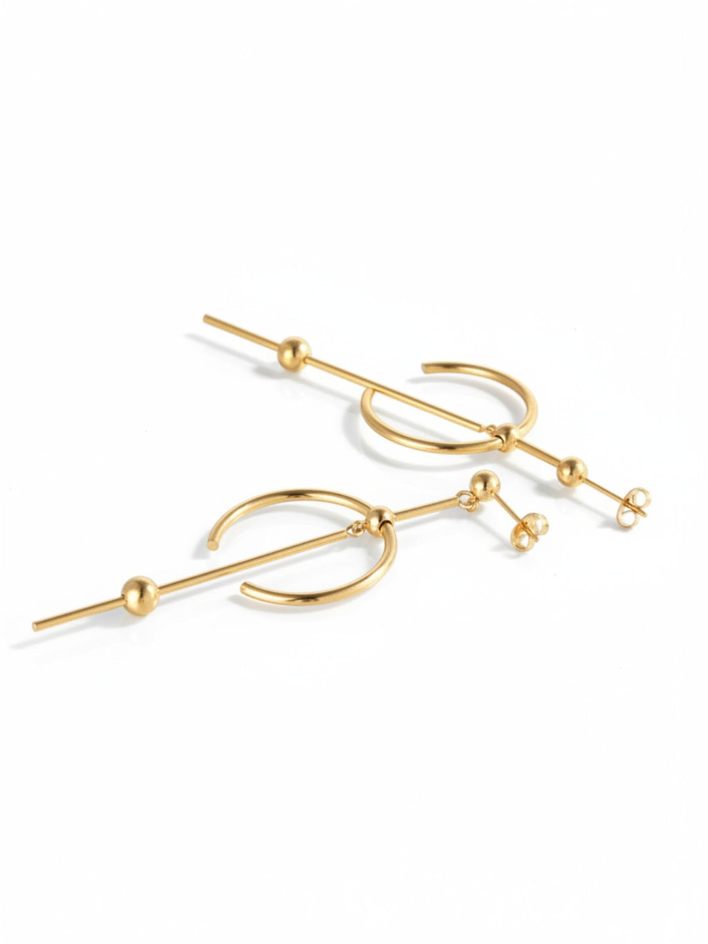 Circle Line Dangle Earrings