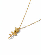 Three-dimensional Rose Pendant Necklace
