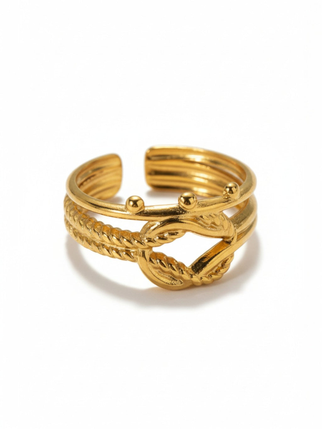 Textured Twisted Adjustable Open Ring