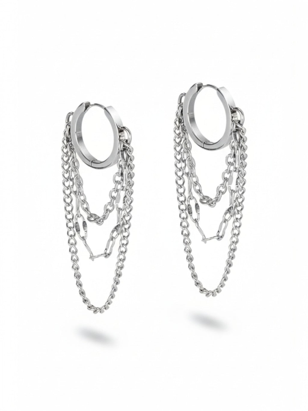 Delicate Chain Hoop Earrings