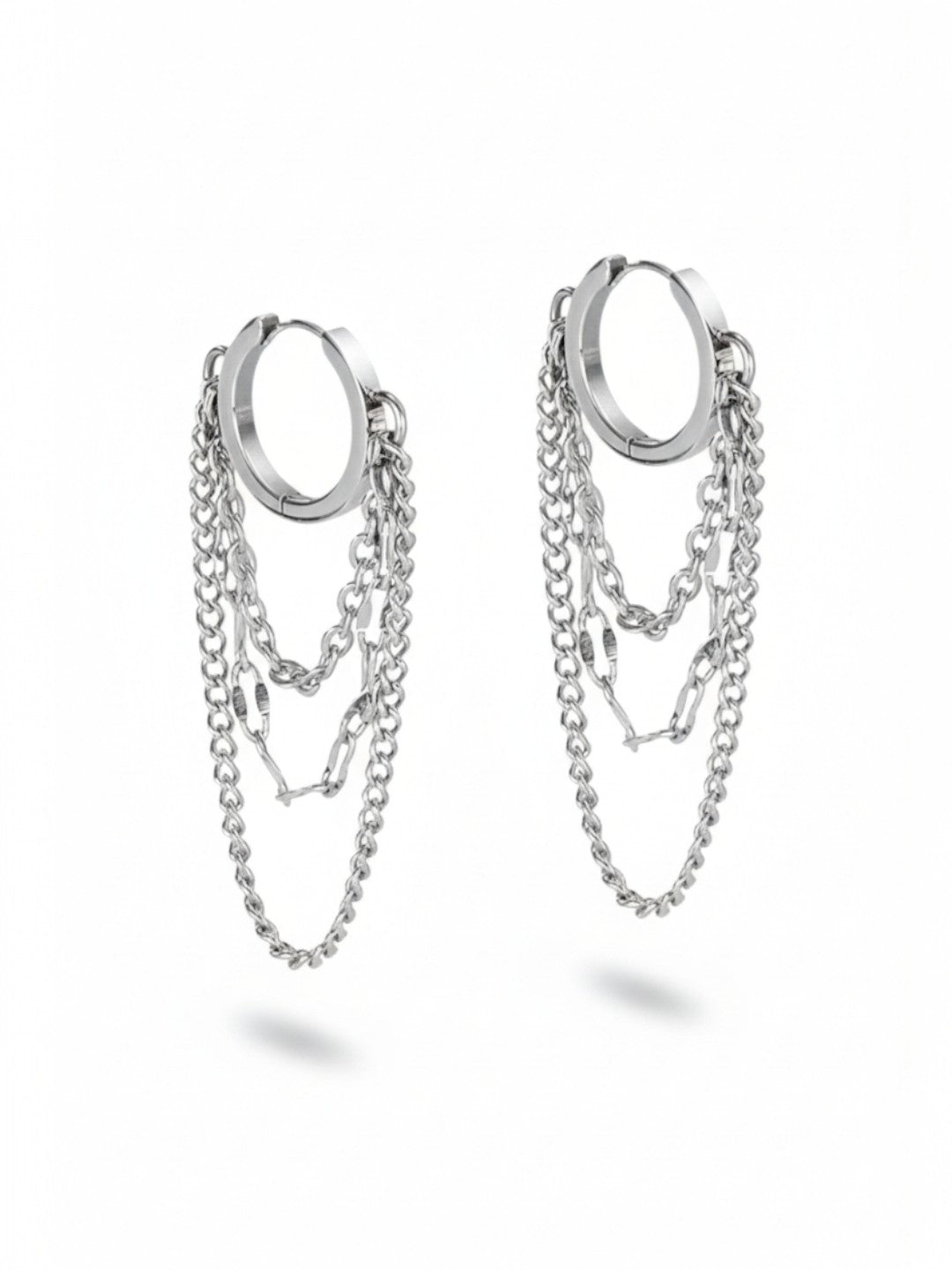 Delicate Chain Hoop Earrings