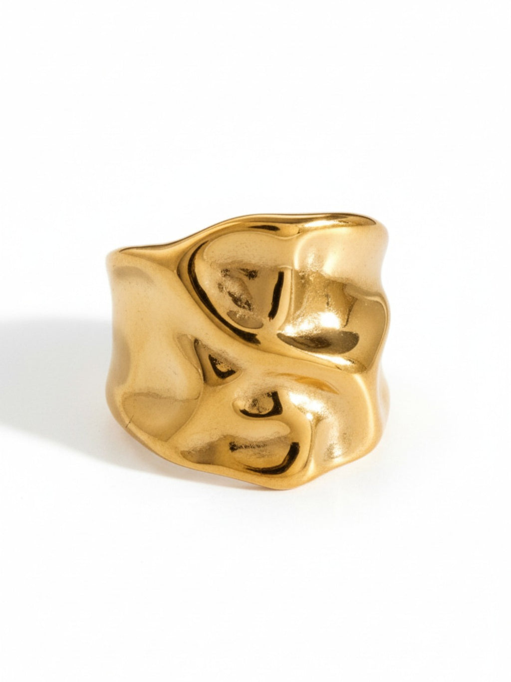Gold Polish Statement Open Ring