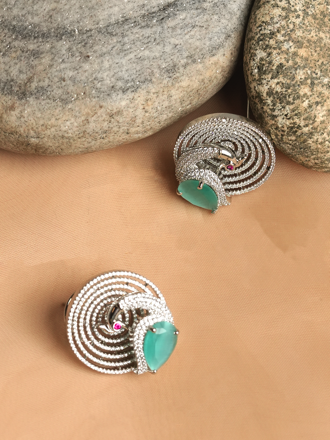 Peacock Shape AD Earrings