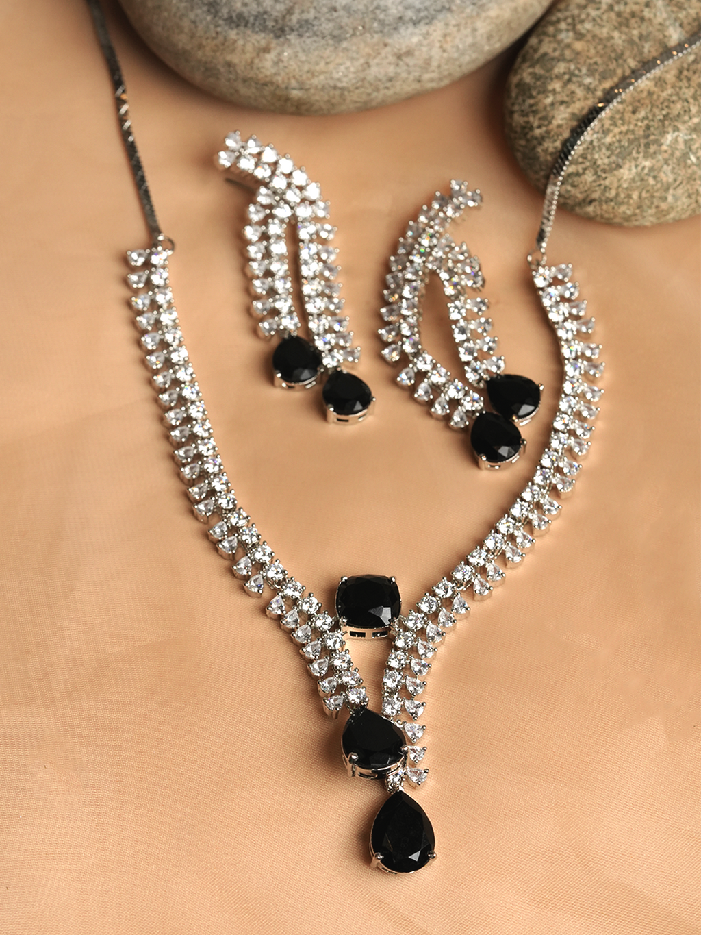 Black Designer AD Necklace