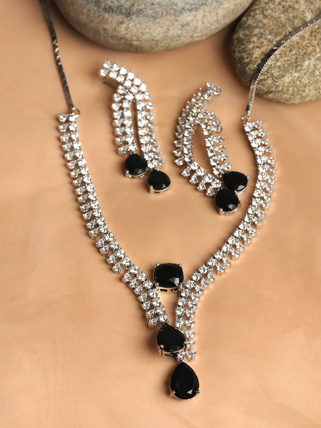 Black Designer AD Necklace