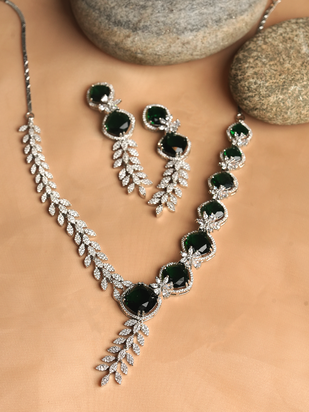 Heavy Green AD Necklace
