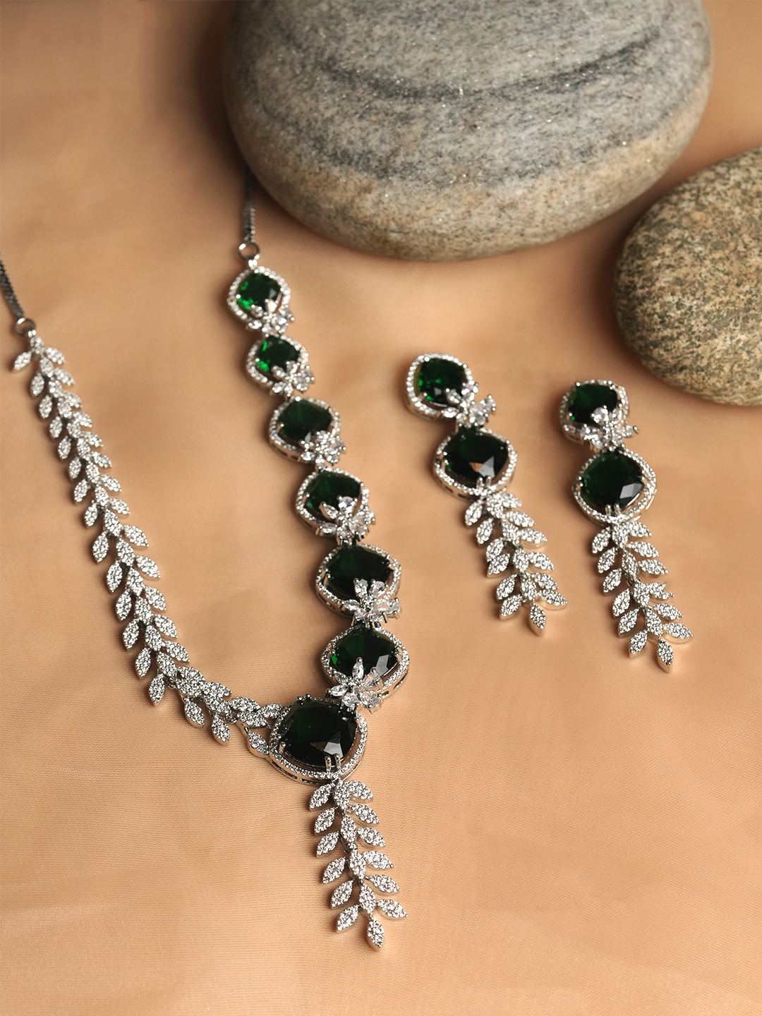 Heavy Green AD Necklace