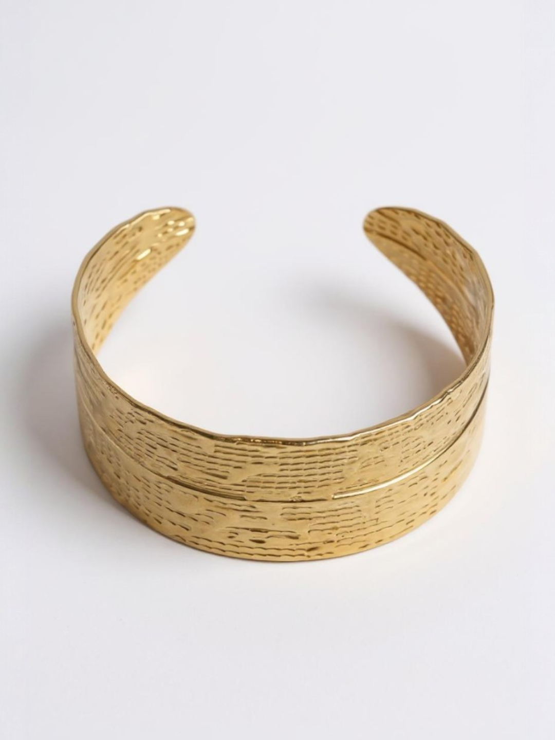 Wide Hammered Bracelet