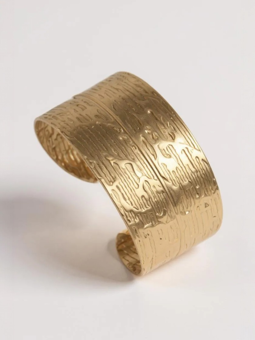 Wide Hammered Bracelet