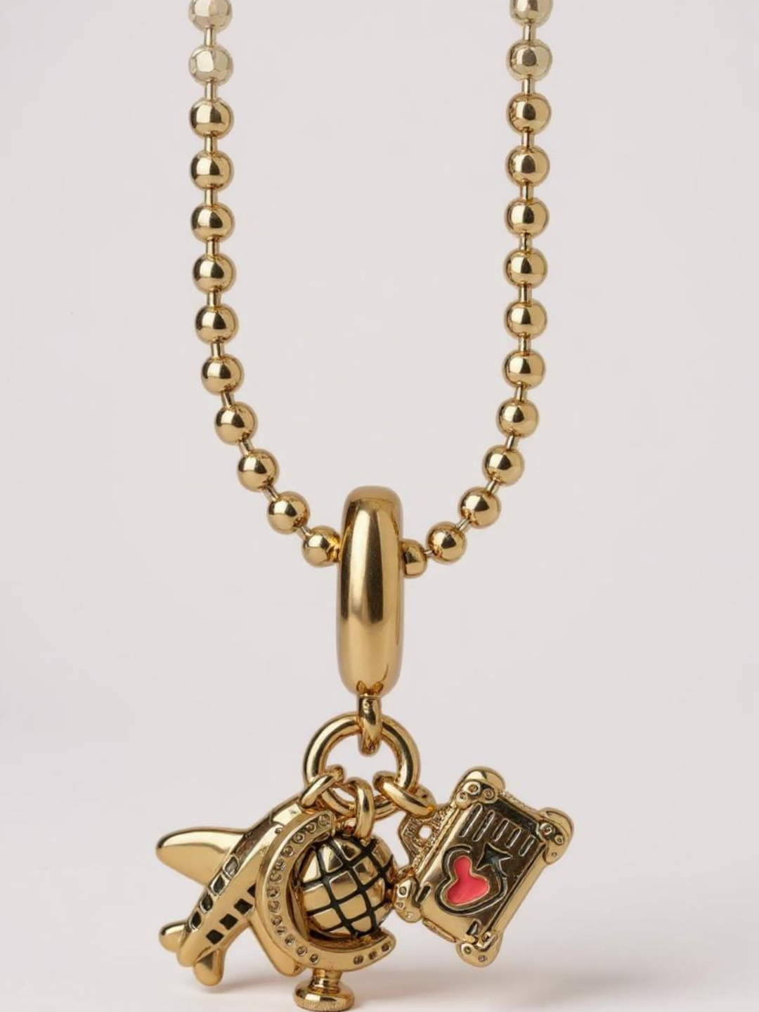Zircon Camera Globe Diamond Necklace