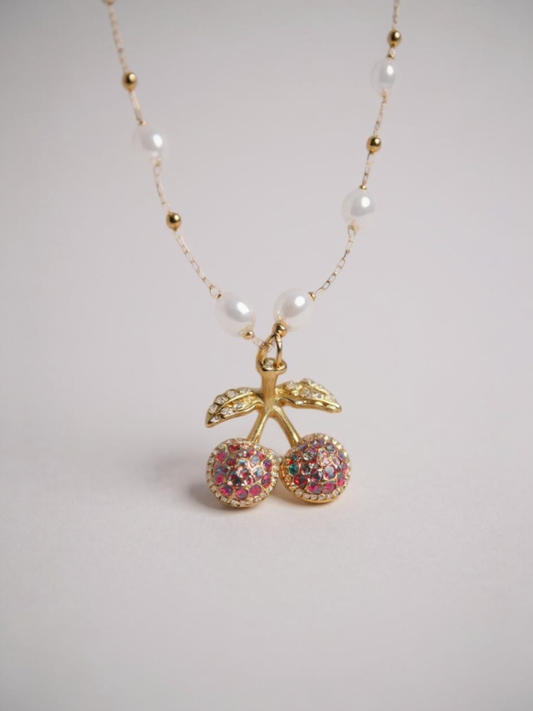 Zircon Cherry Pendant Necklace