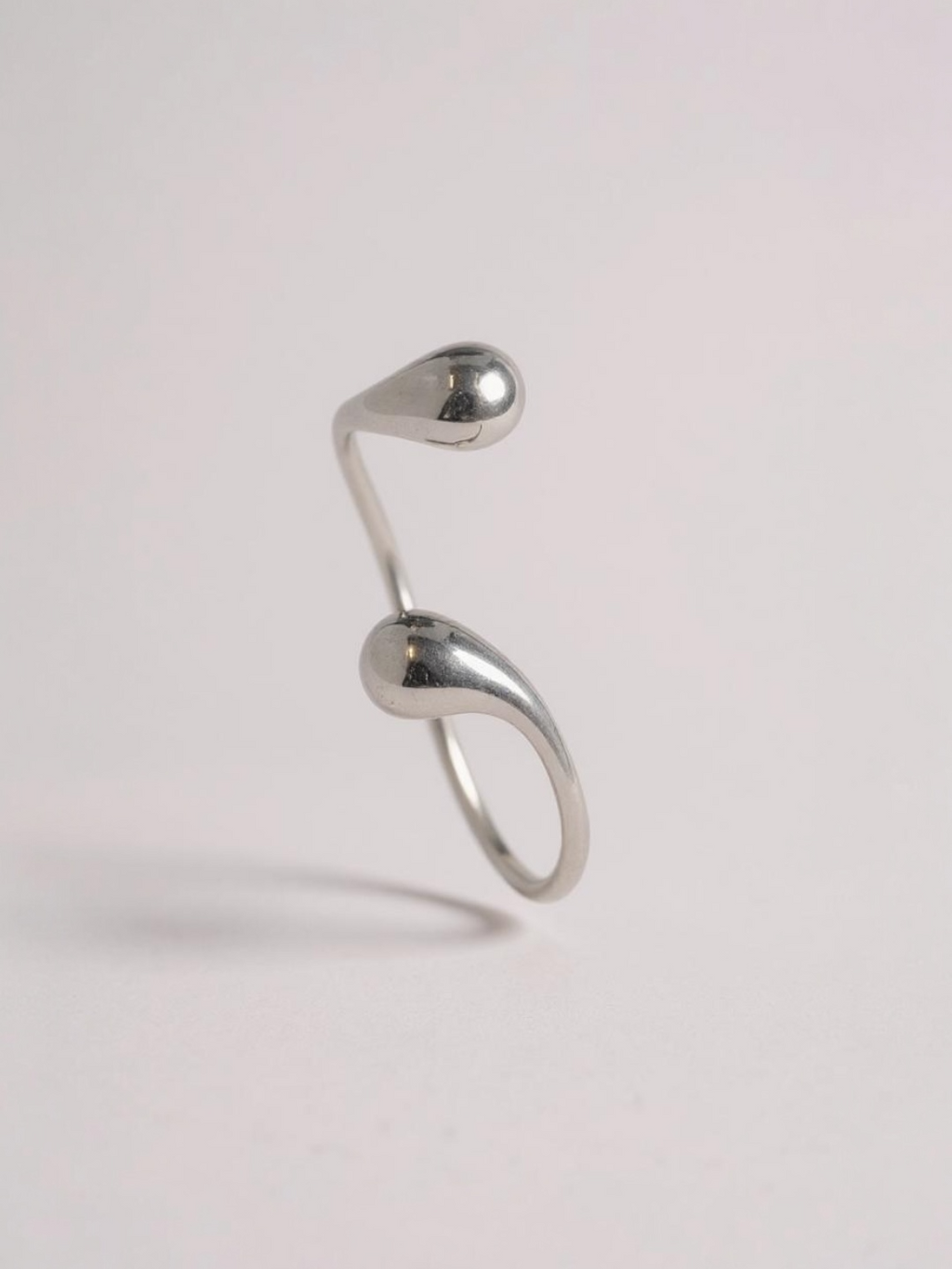 Silver Irregular Droplet Opening Bracelet