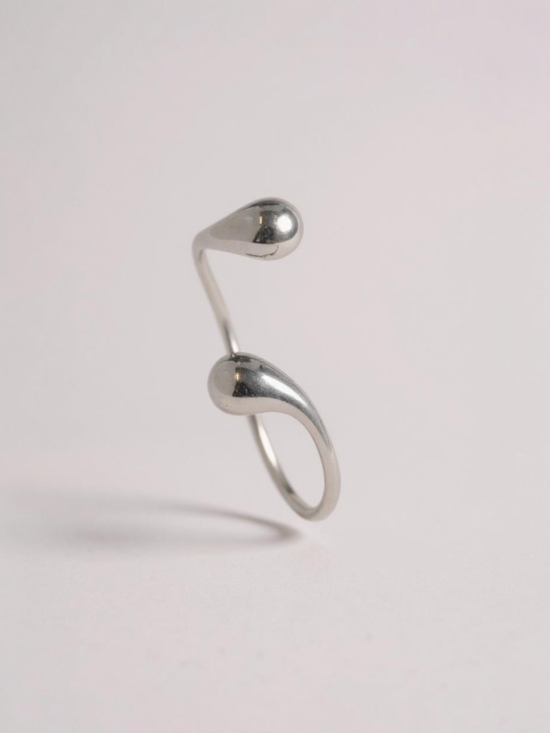 Silver Irregular Droplet Opening Bracelet