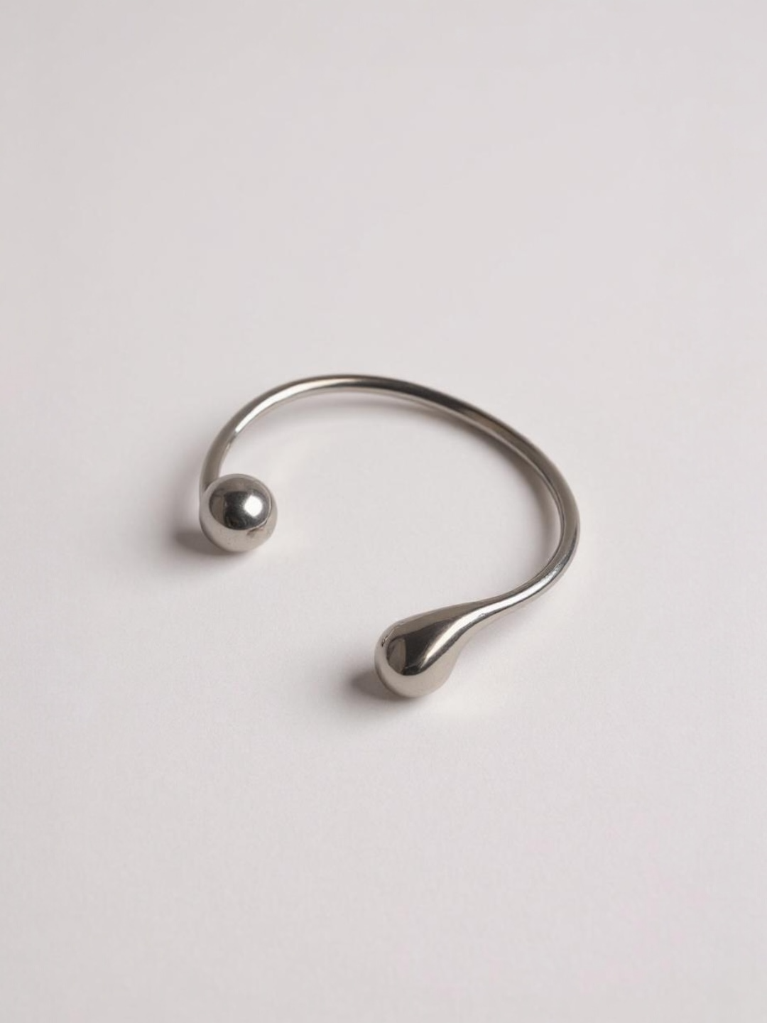 Silver Irregular Droplet Opening Bracelet