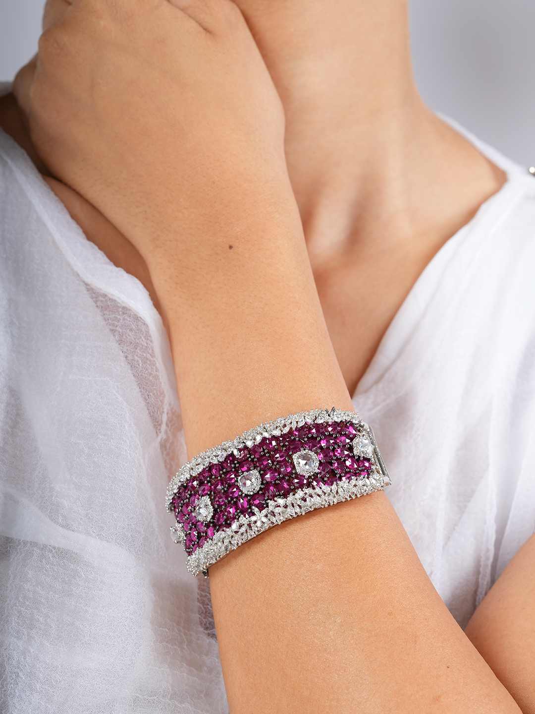 Wavy Ruby Bracelet