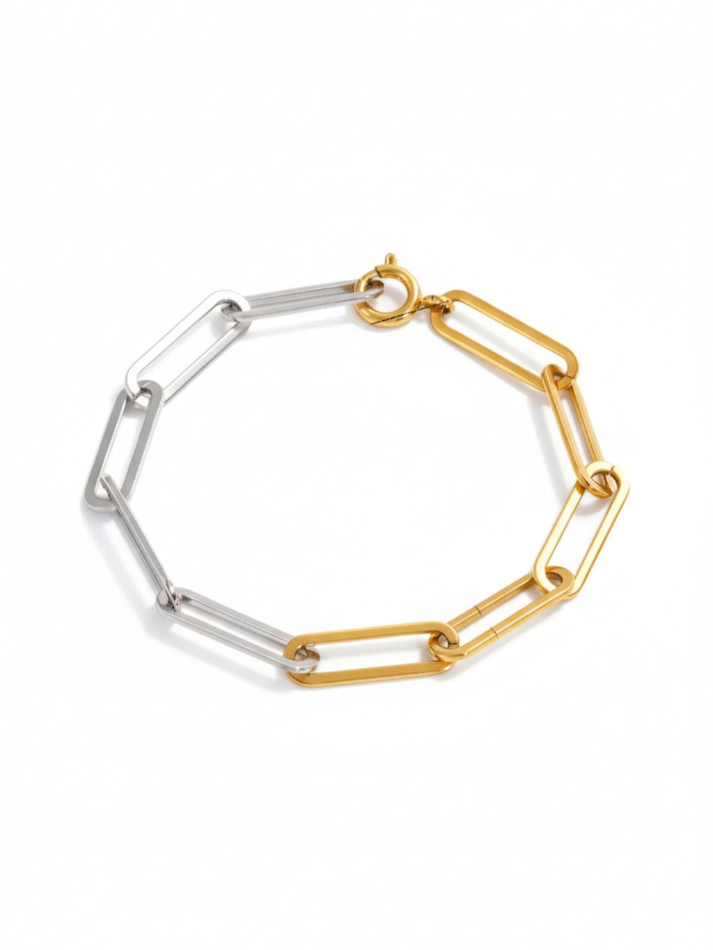 Two-Tone Paperclip Chain Bracelet
