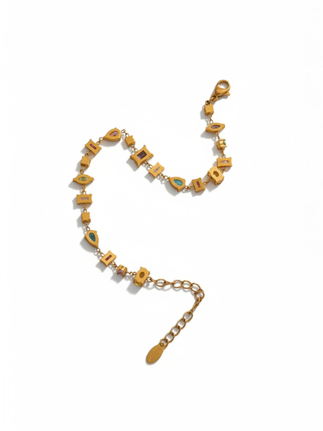 Colorful Cubic Zircon Chain Bracelet