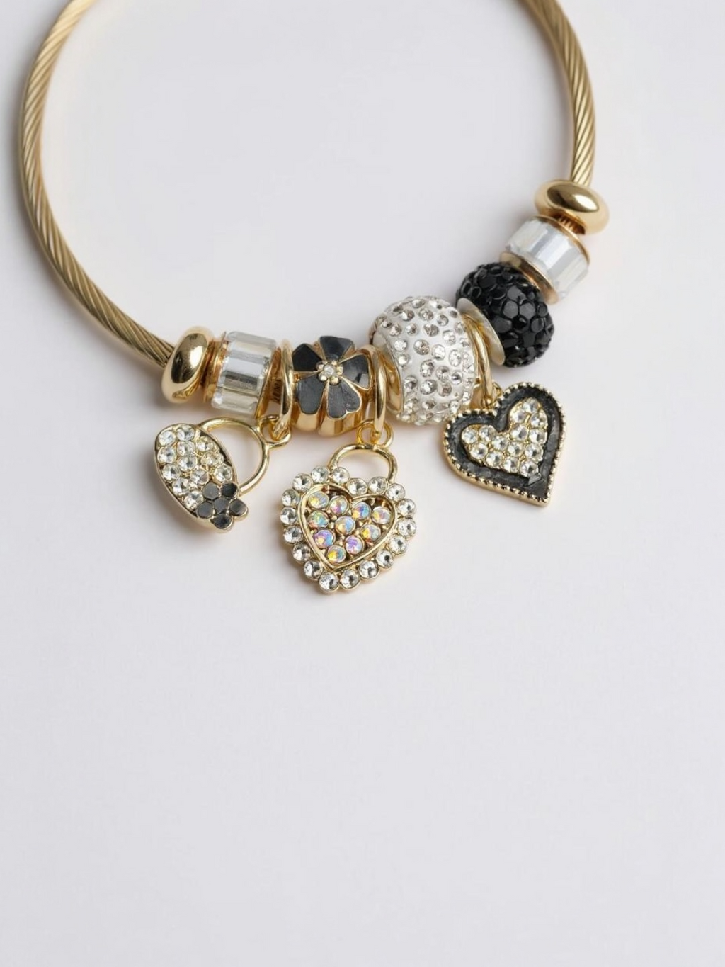 Black CZ Charms Bracelet