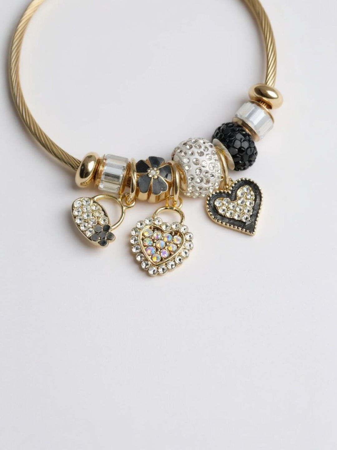 Black CZ Charms Bracelet