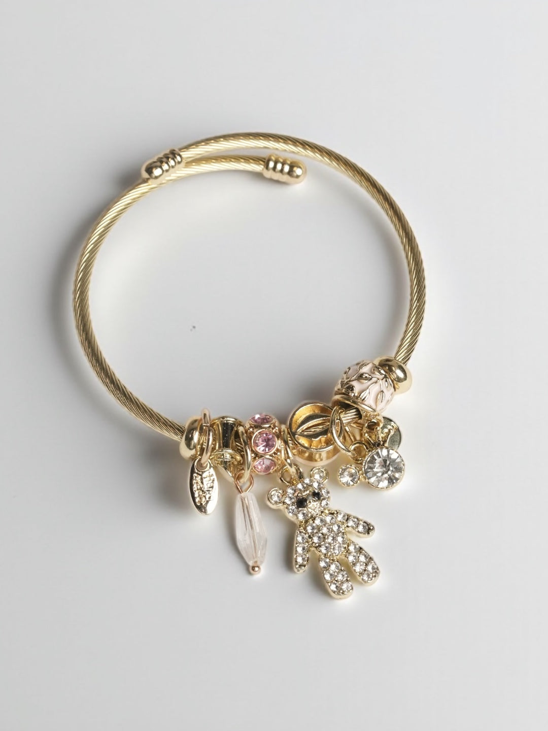 CZ Teddy Charm Bracelet