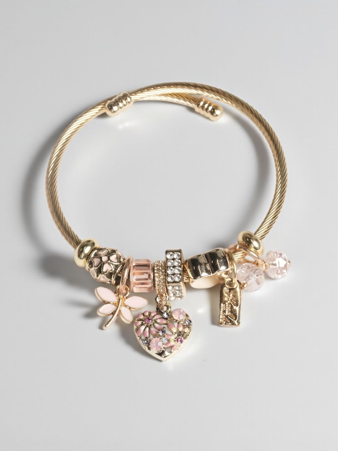 Love Diamond Pendant Open Adjustable Bracelet