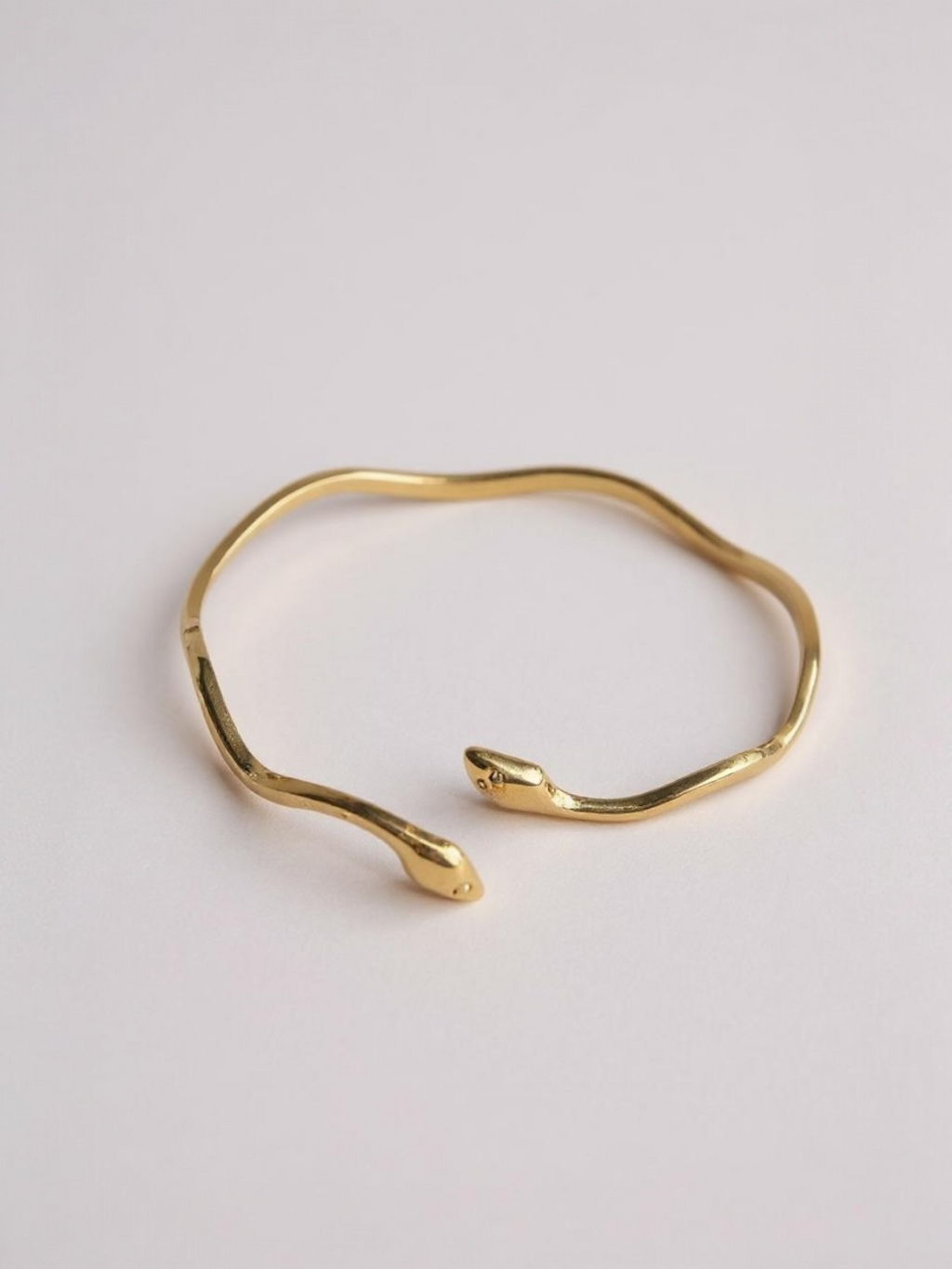 Wavy Double-Headed Snake Open Bracelet