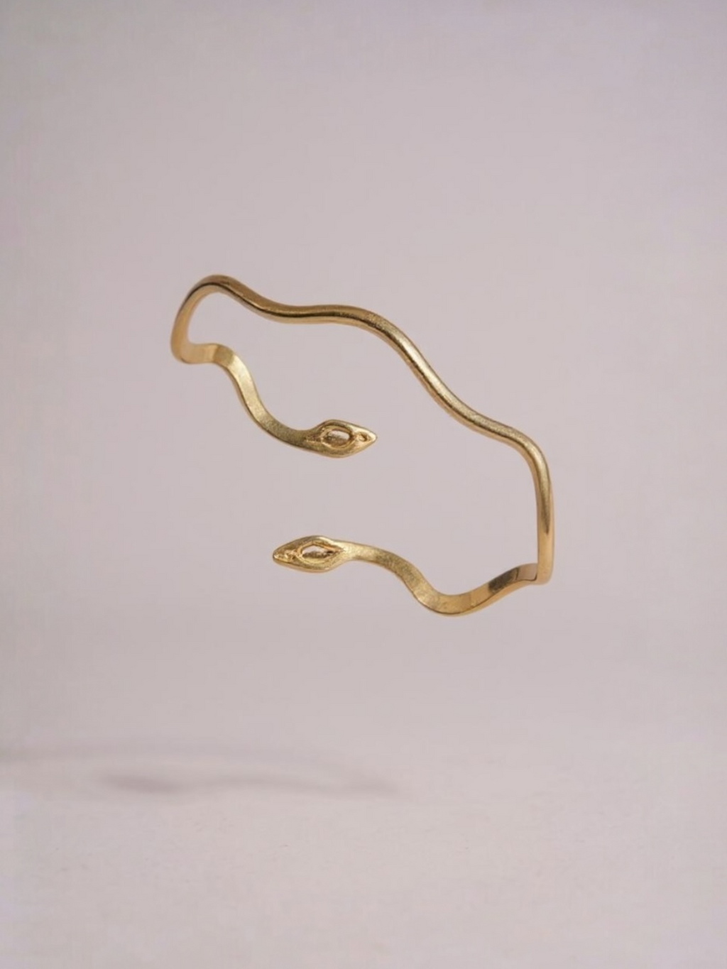 Wavy Double-Headed Snake Open Bracelet