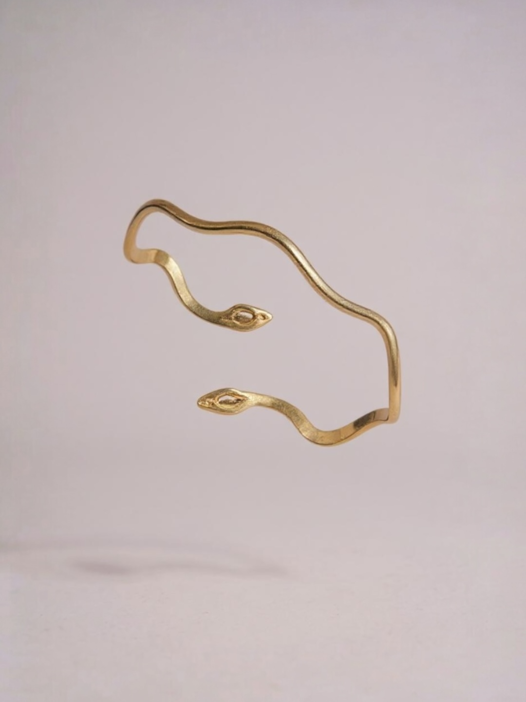 Wavy Double-Headed Snake Open Bracelet