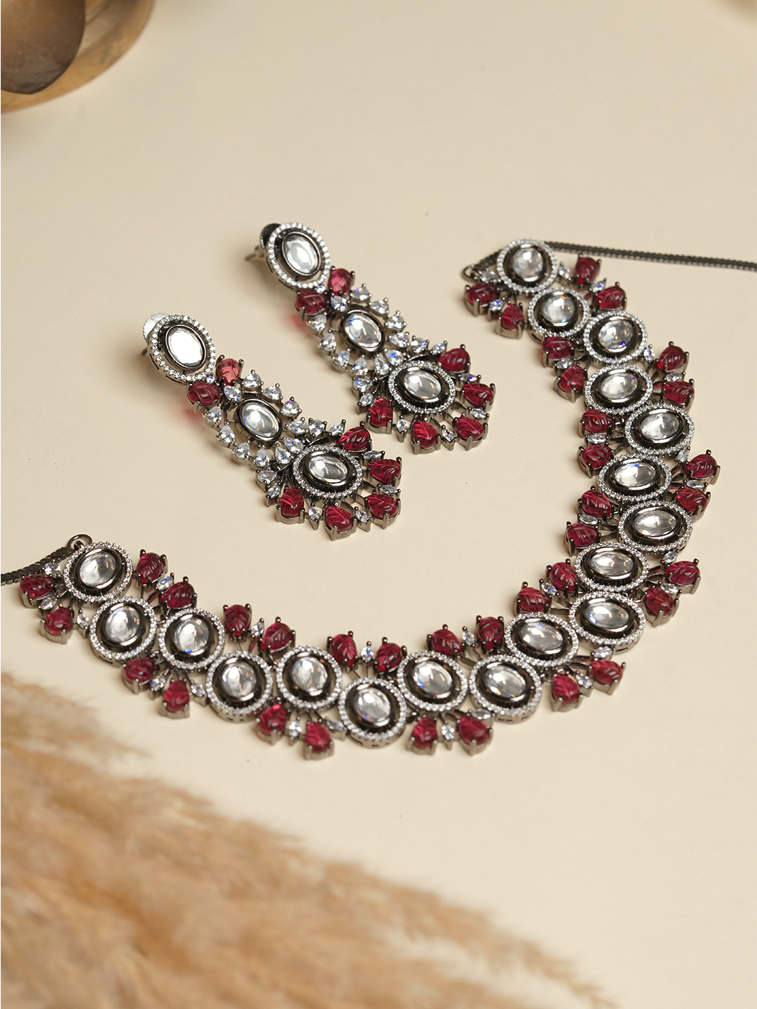 Heavy Black Polish Designer Necklace