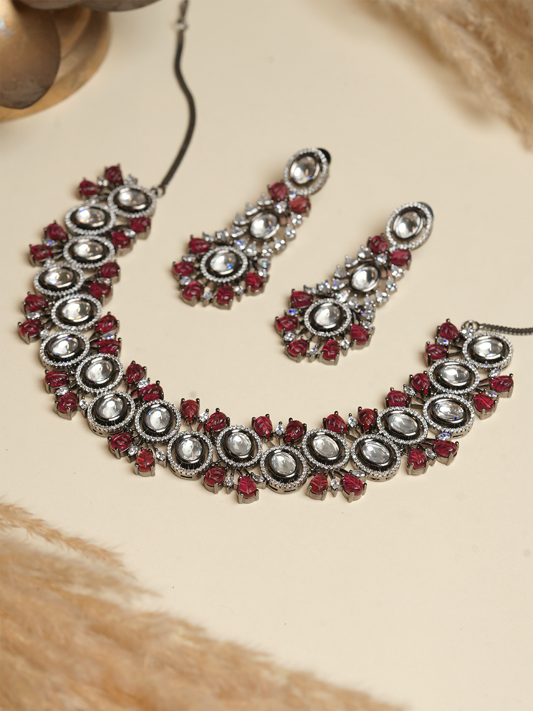 Heavy Black Polish Designer Necklace