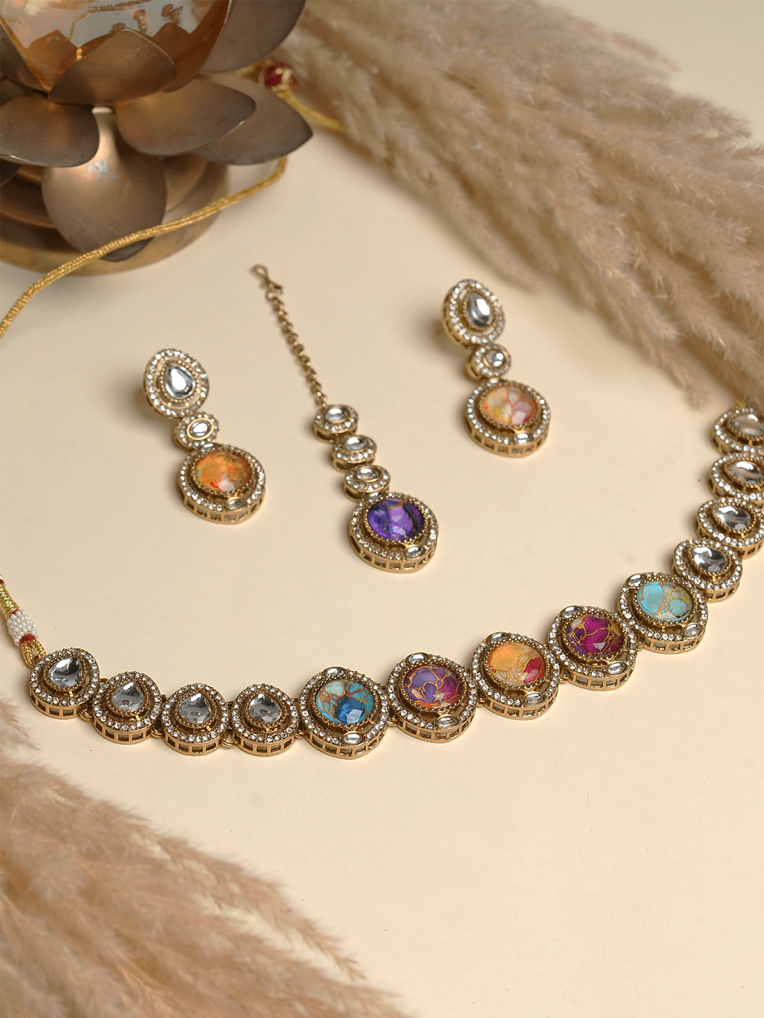Short Designer Firestone Necklace