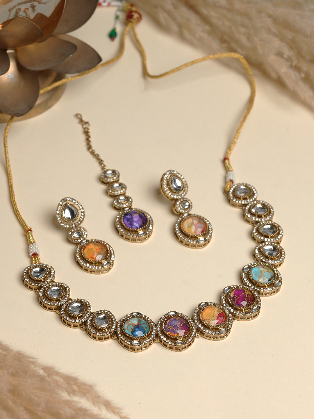 Short Designer Firestone Necklace