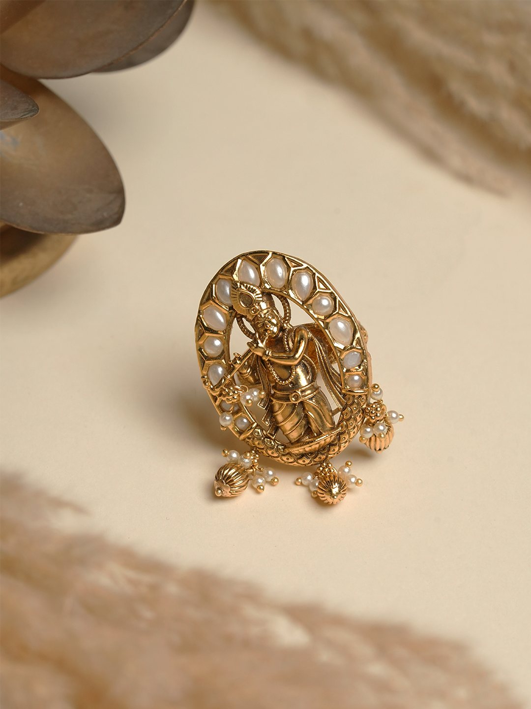 Heavy Antique Krishna Ring
