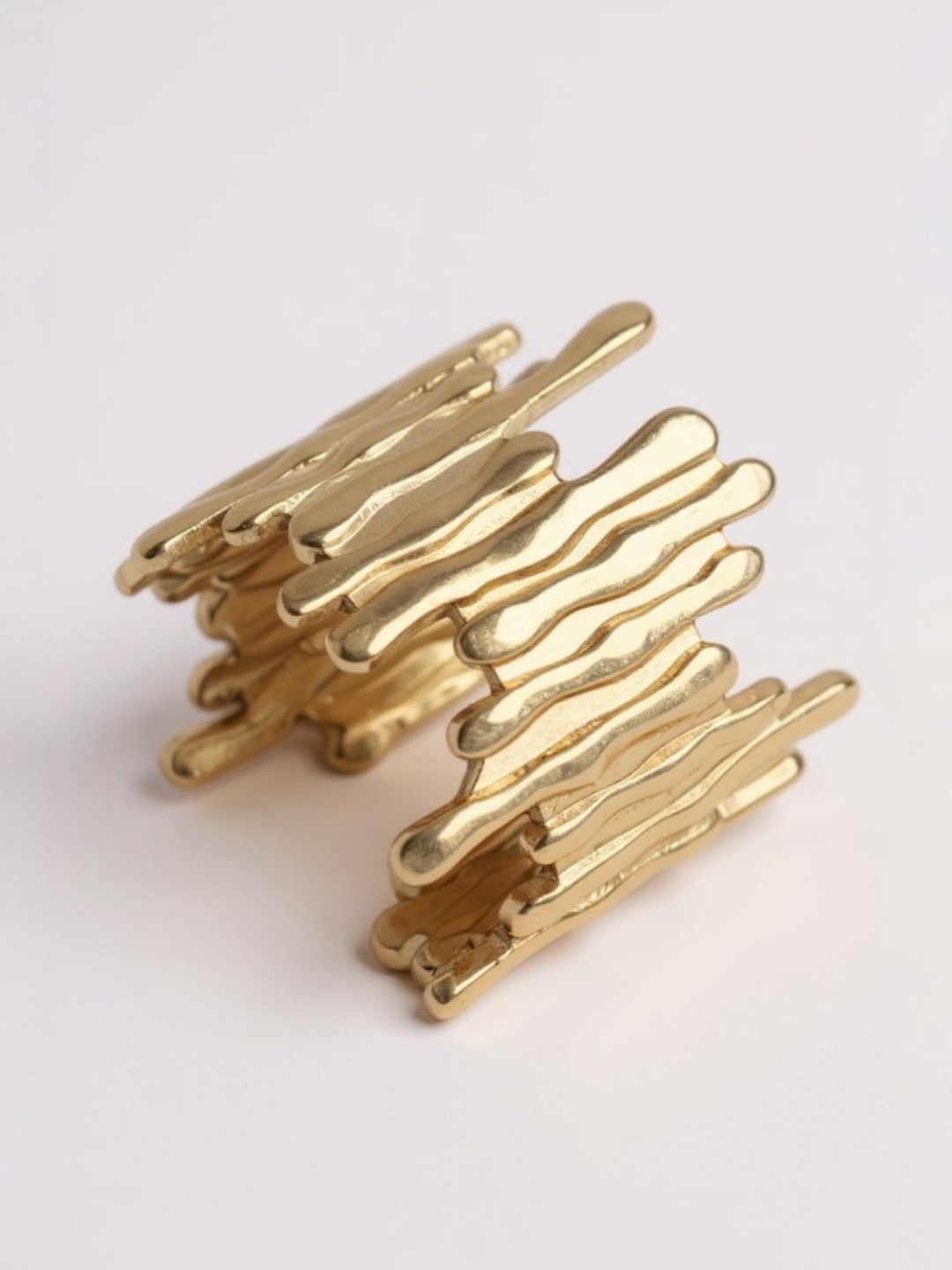 Geometric Minimalist Asymmetrical Adjustable Open Ring