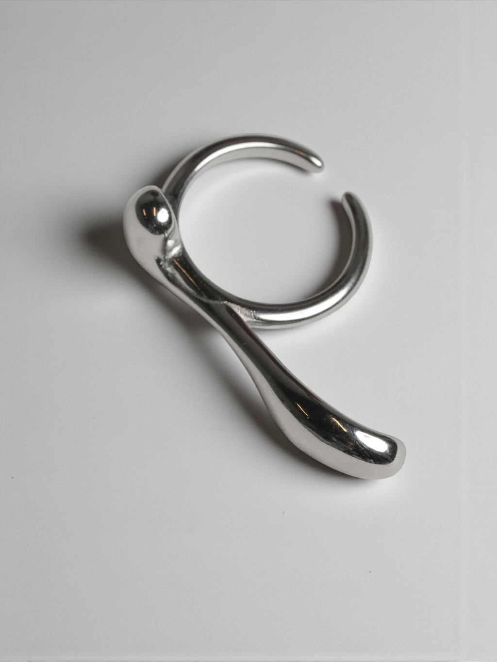 Water Drop Irregular Curve Open Ring