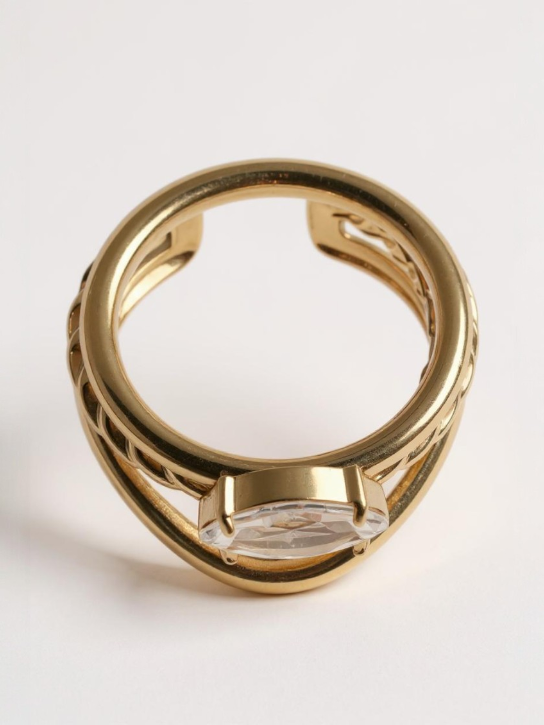 White Diamond Marquise Shaped Diamond Ring
