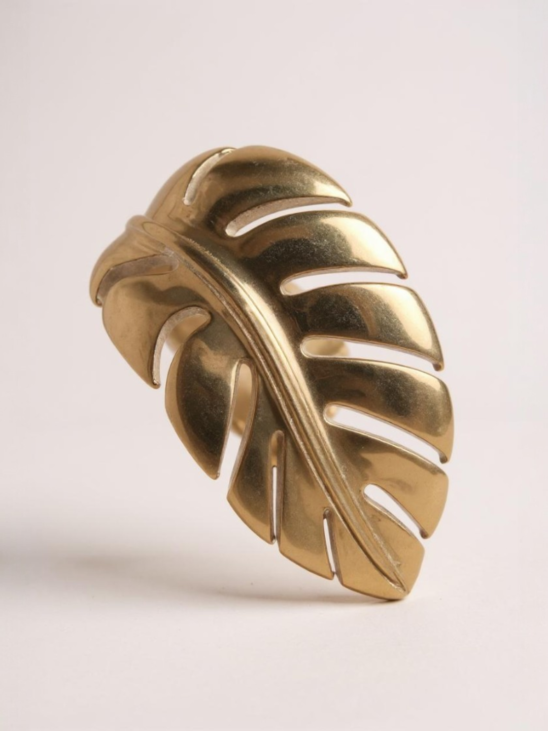 Leaf Feather Smooth Surface Ring
