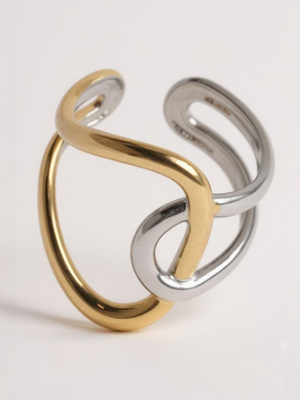 Two Tone Color Matching Irregular Winding Ring