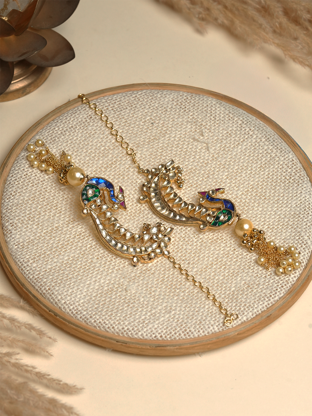 Pachi Kundan Peacock Jadau Earrings