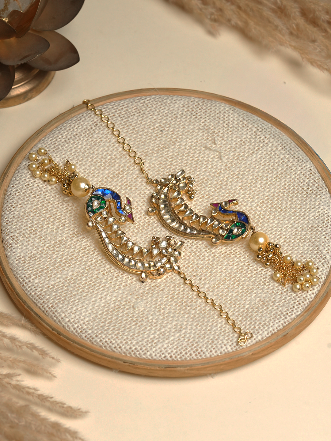 Pachi Kundan Peacock Jadau Earrings