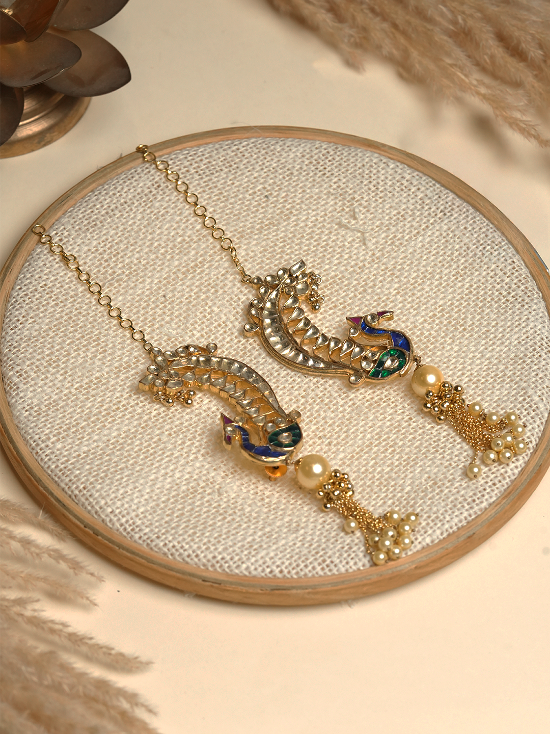 Pachi Kundan Peacock Jadau Earrings