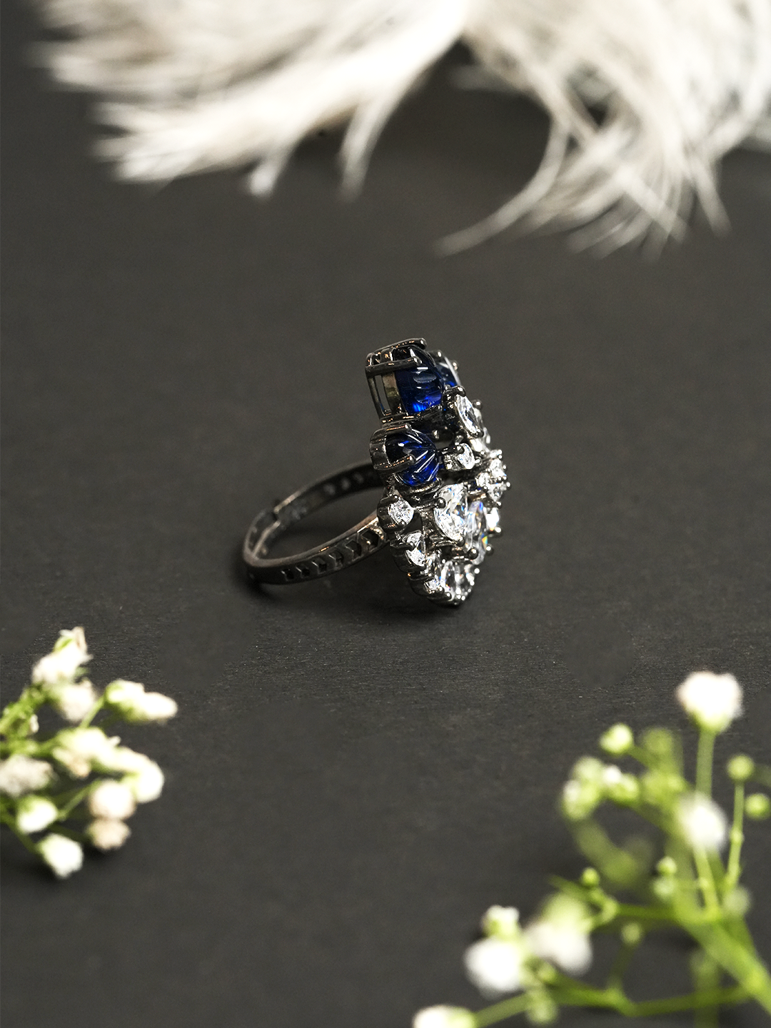 Dark Blue Cocktail Ring