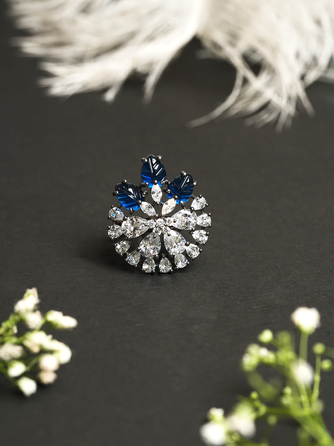 Dark Blue Cocktail Ring