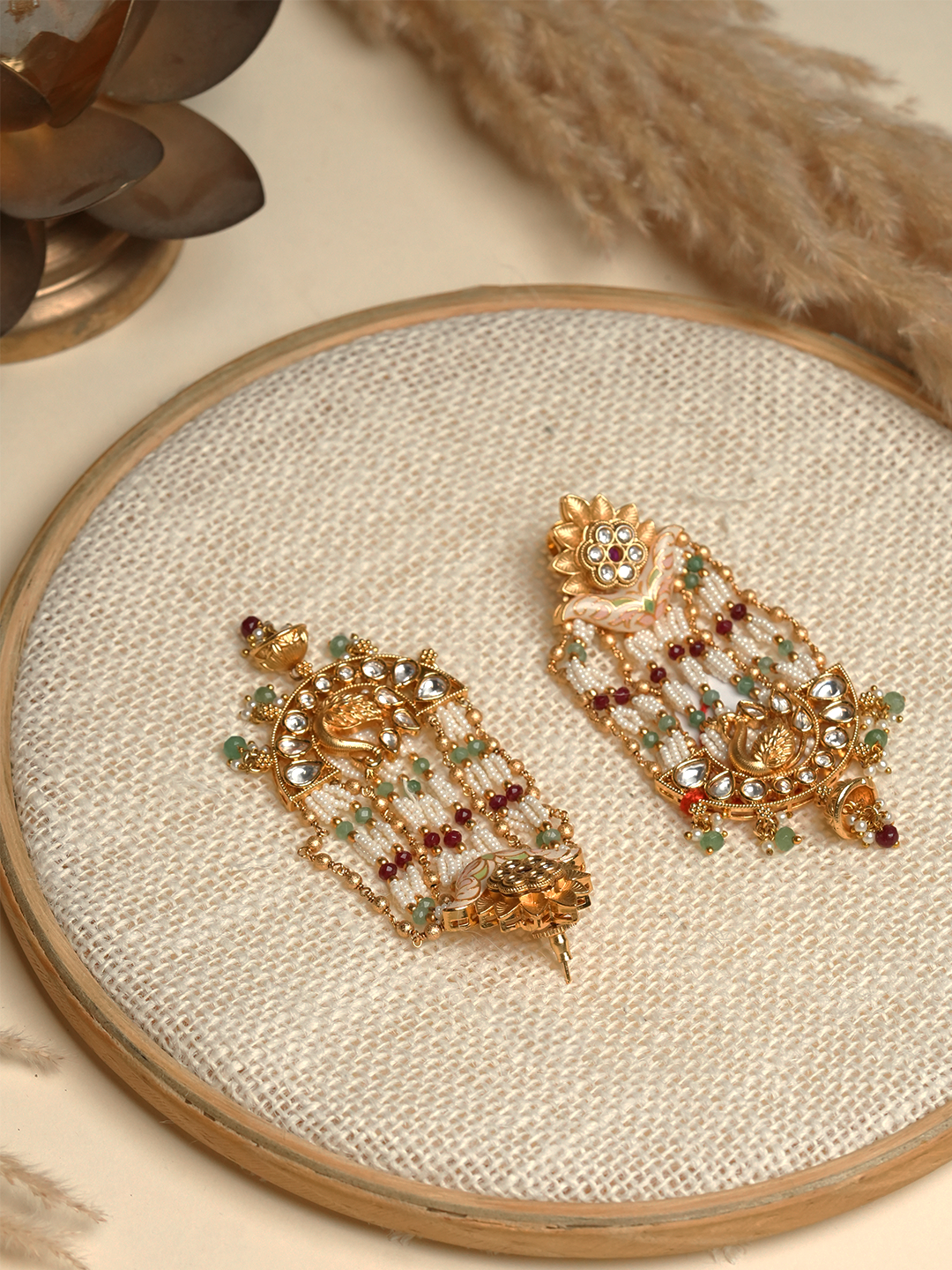 Meenakari Peacock Design Earrings