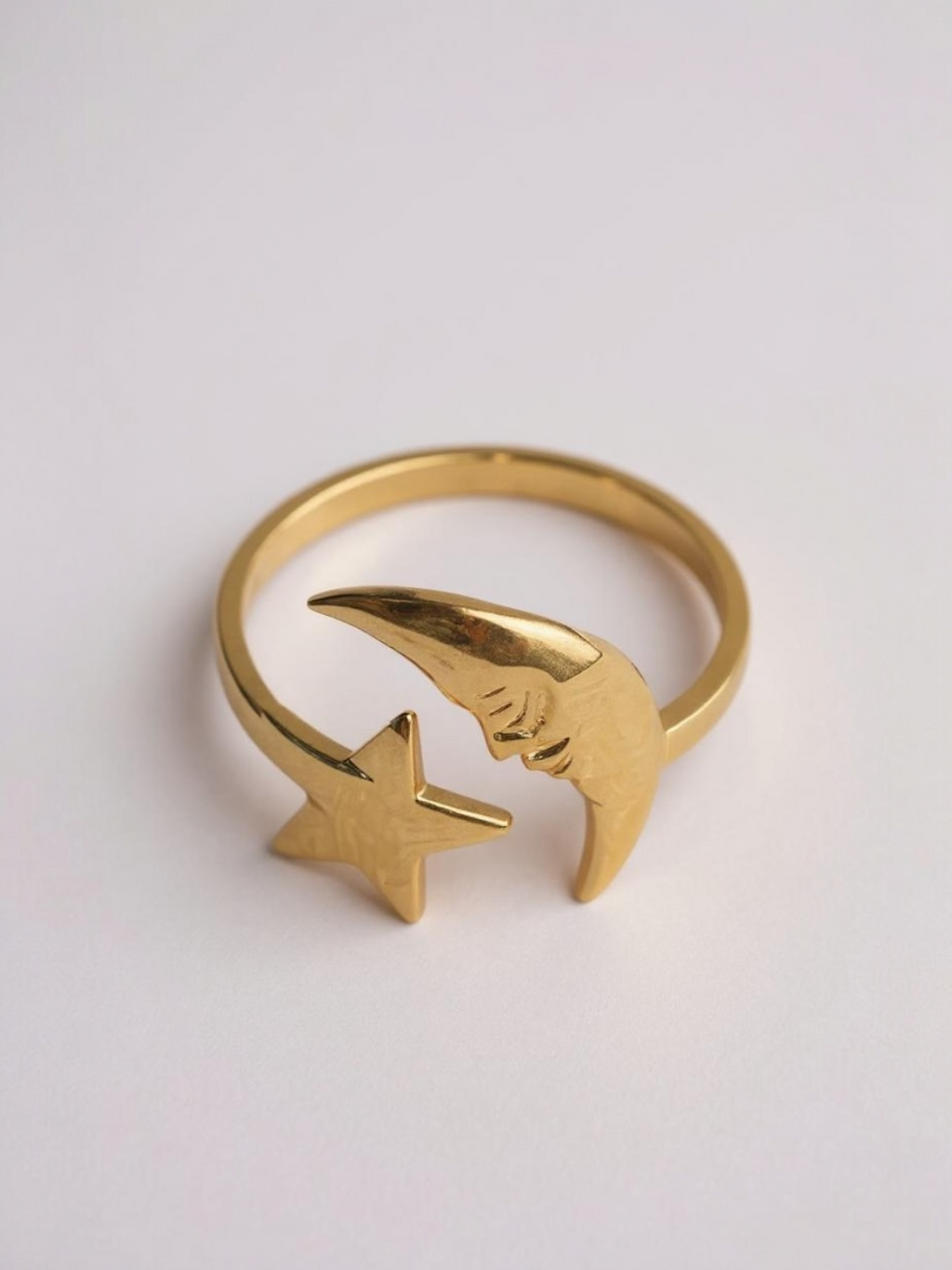Star Moon Asymmetrical Ring