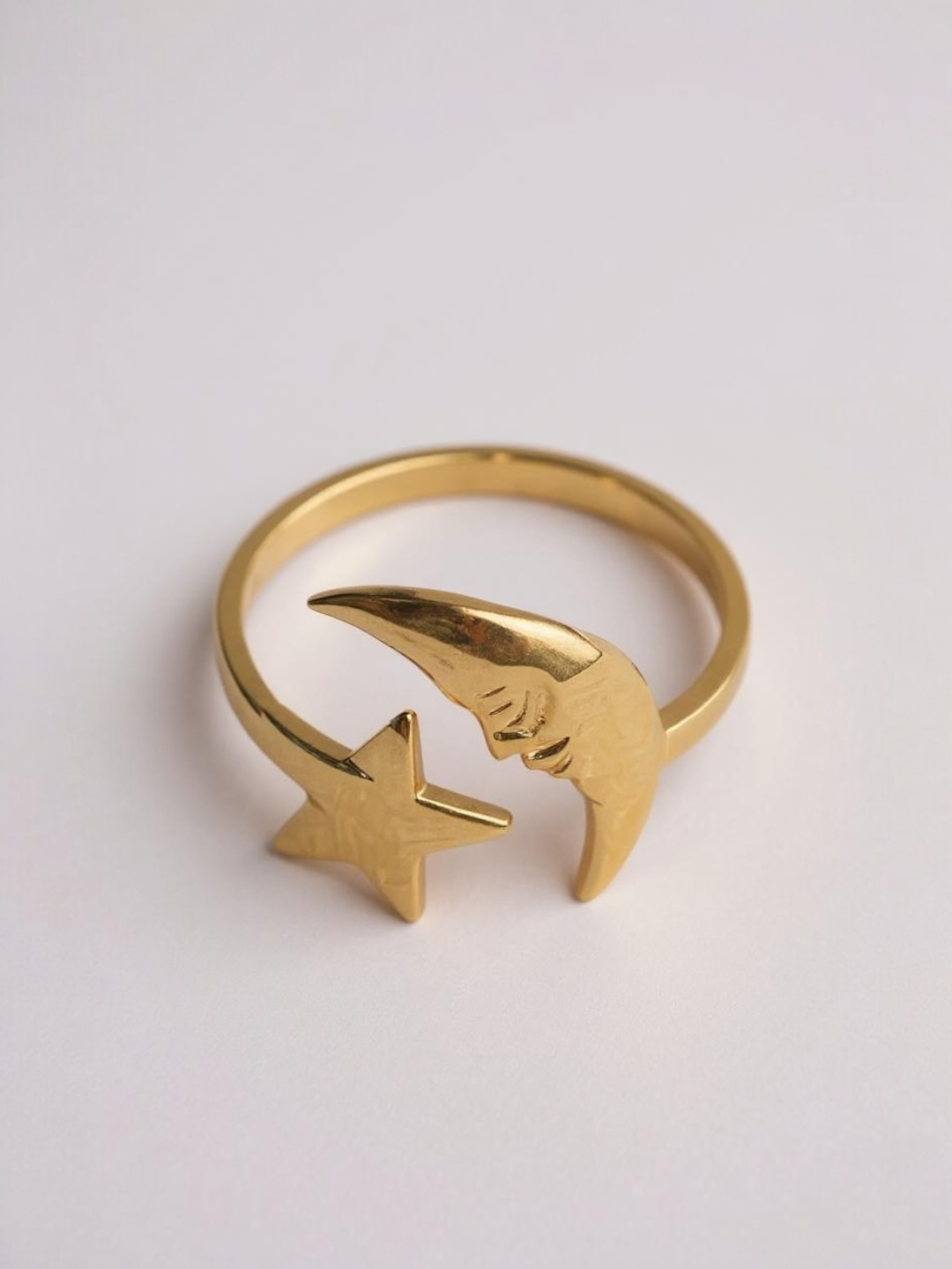 Star Moon Asymmetrical Ring